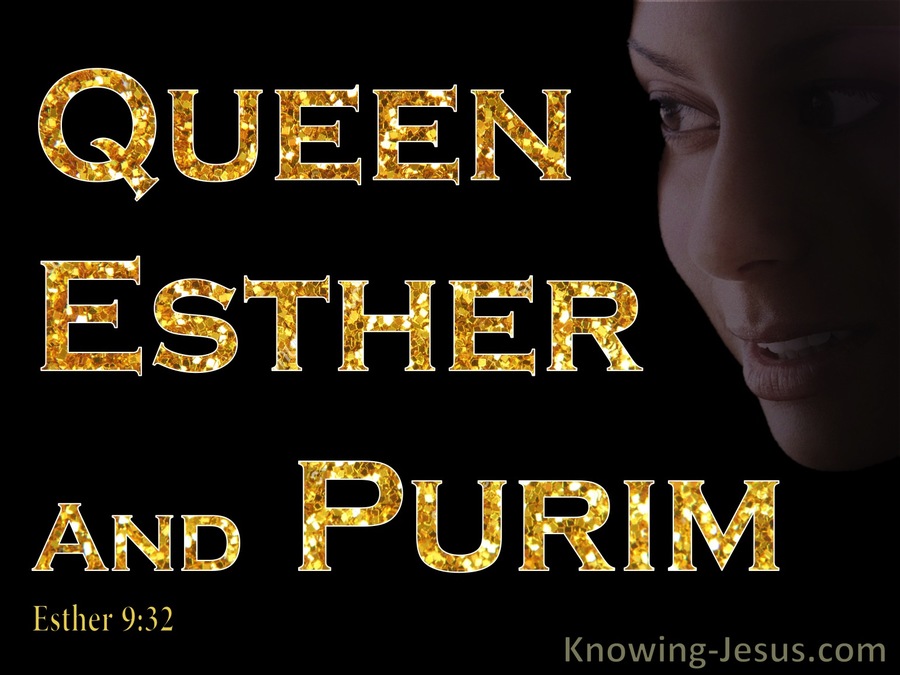 Esther 9:32 The Decree of Esther Established Purim (gold)